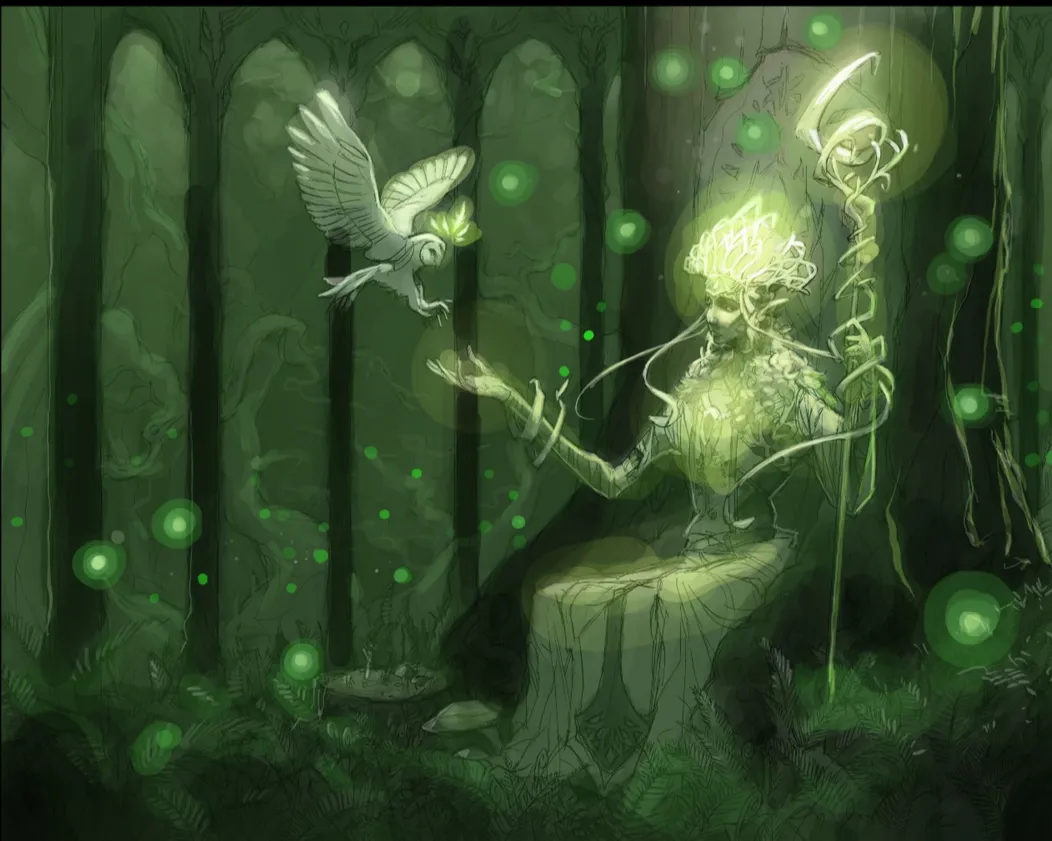 Color study option 2 — monochromatic greens.